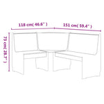 Hjørnebenk Reine 151 Cm Heltre Furu Hvit