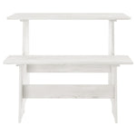 Spisebord Med Benk Reine Hvit Heltre Furu