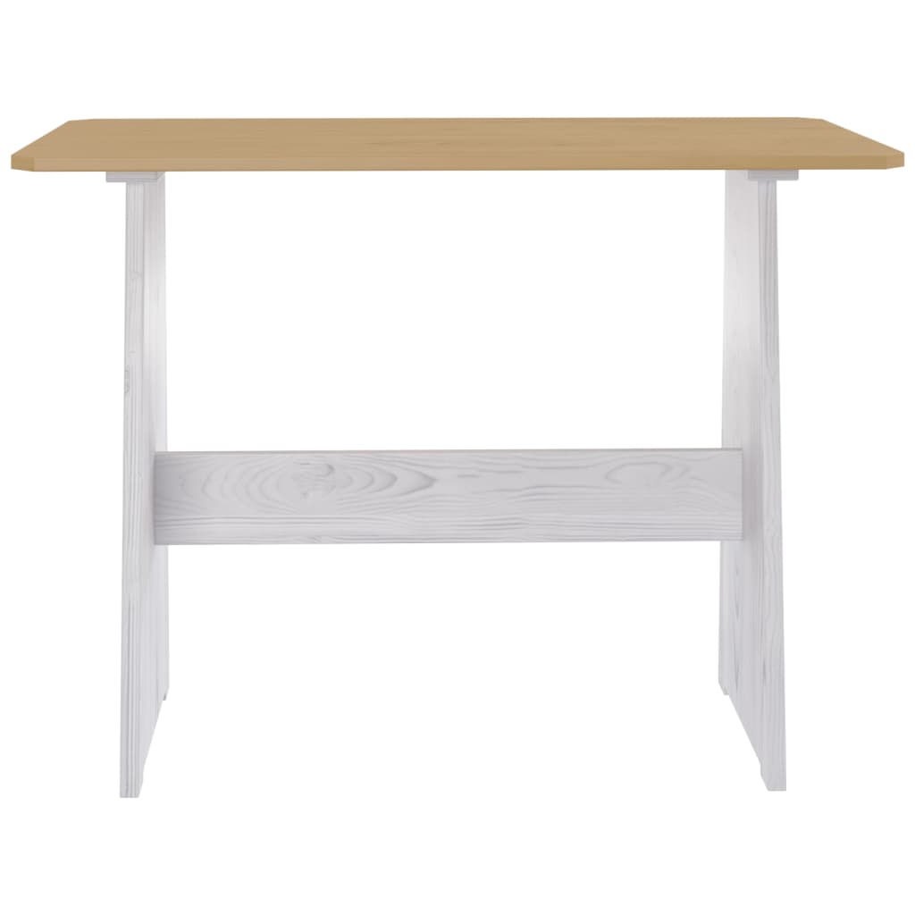 Spisebord Med Benk Reine Honningbrun Og Hvit Heltre Furu