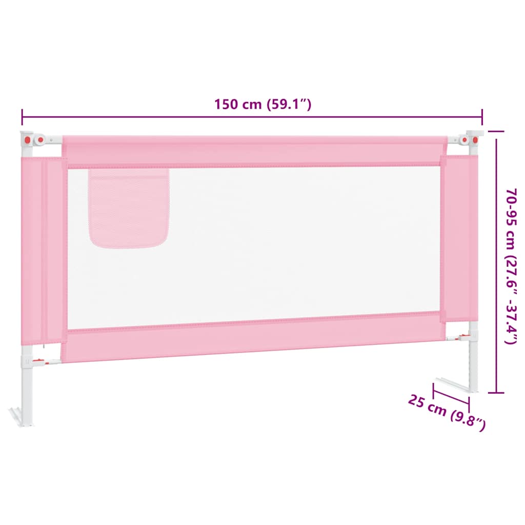 Sengehest Småbarn Rosa 150X25 Cm Stoff