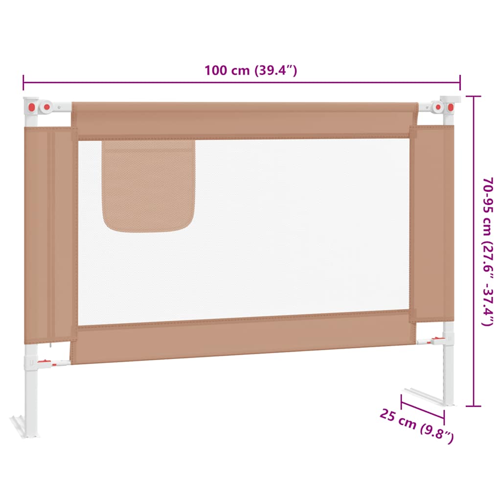 Sengehest Småbarn Gråbrun 100X25 Cm Stoff