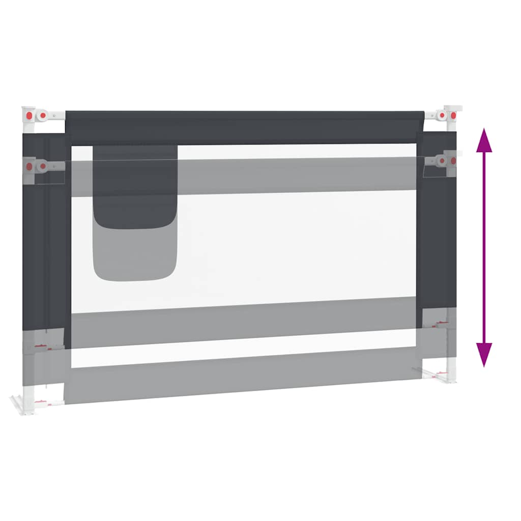Sengehest Småbarn Mørkegrå 120X25 Cm Stoff