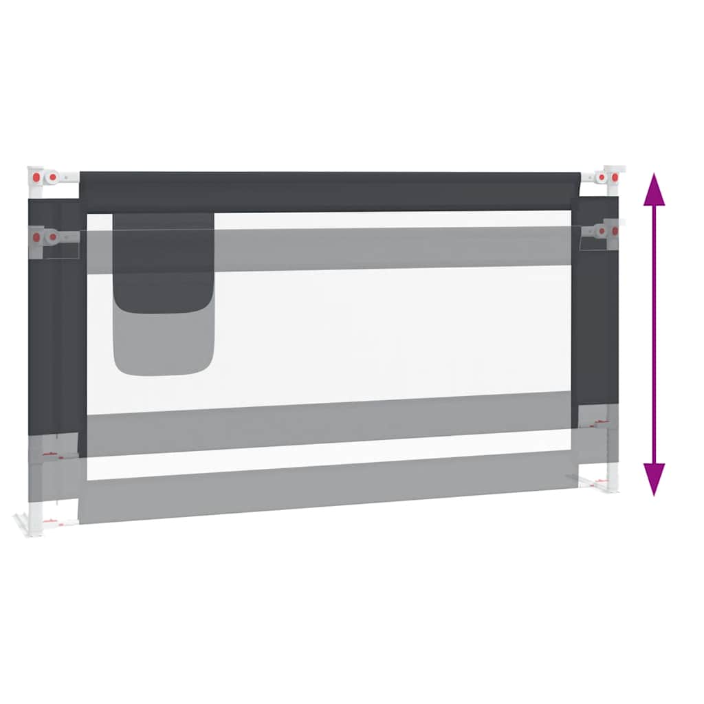 Sengehest Småbarn Mørkegrå 160X25 Cm Stoff