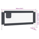 Sengehest Småbarn Mørkegrå 190X25 Cm Stoff