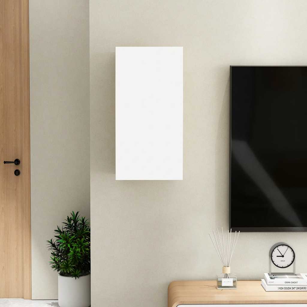 Tv-Benk Hvit 30,5X30X60 Cm Konstruert Tre