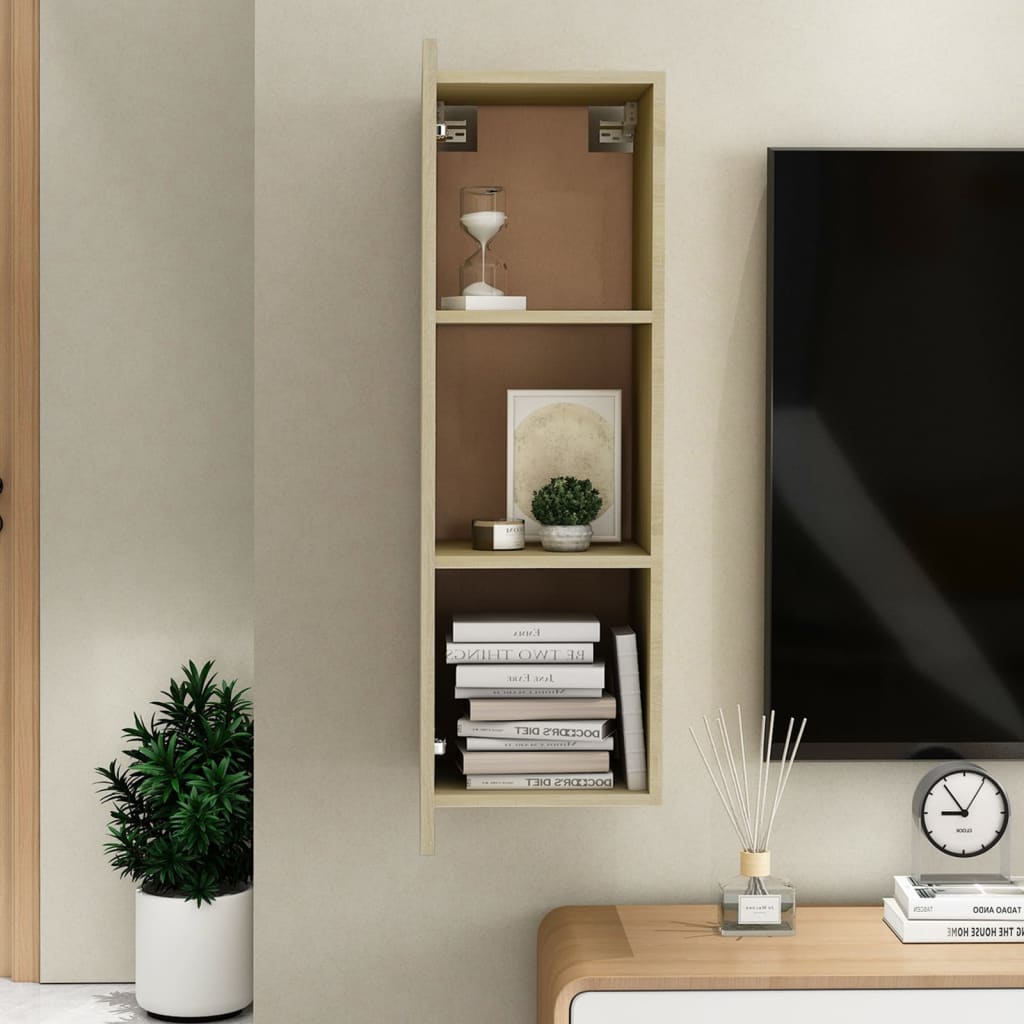 Tv-Benk Sonoma Eik 30,5X30X90 Cm Sponplate