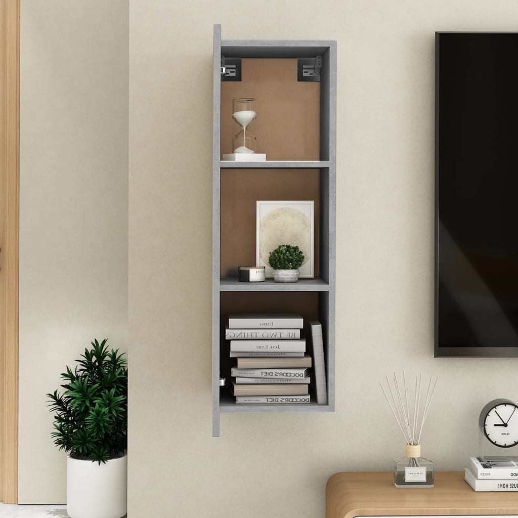 Tv-Benk Betonggrå 30,5X30X90 Cm Konstruert Tre