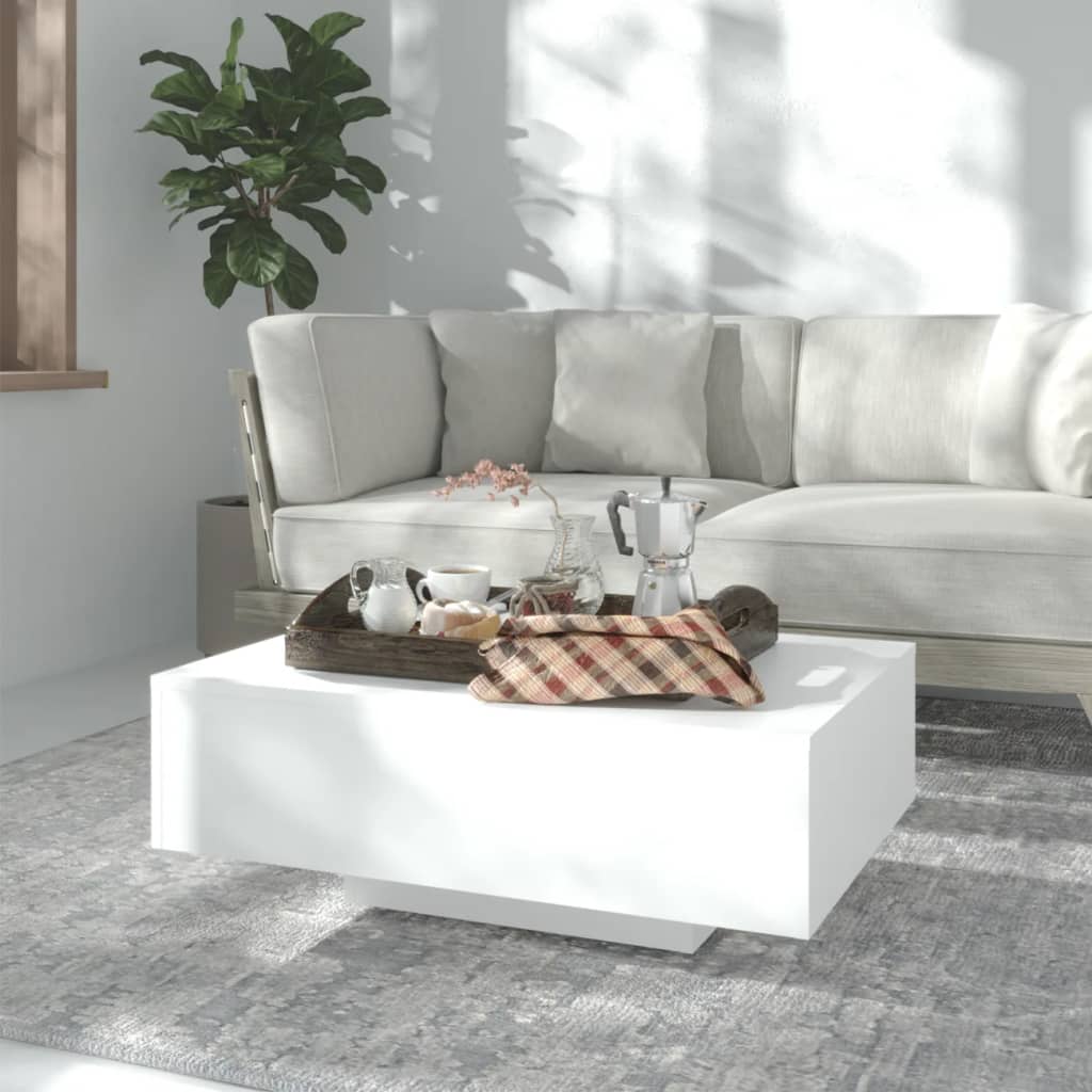 Salongbord Hvit 85X55X31 Cm Konstruert Tre