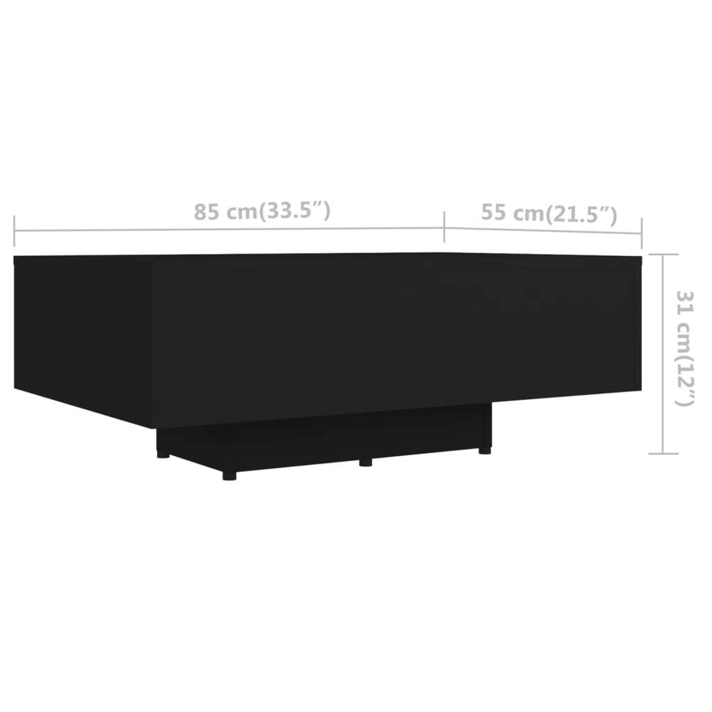 Salongbord Hvit 85X55X31 Cm Konstruert Tre