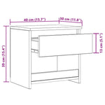 Nattbord Svart 40X30X39 Cm Konstruert Tre