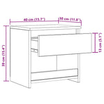 Nattbord Svart 40X30X39 Cm Konstruert Tre