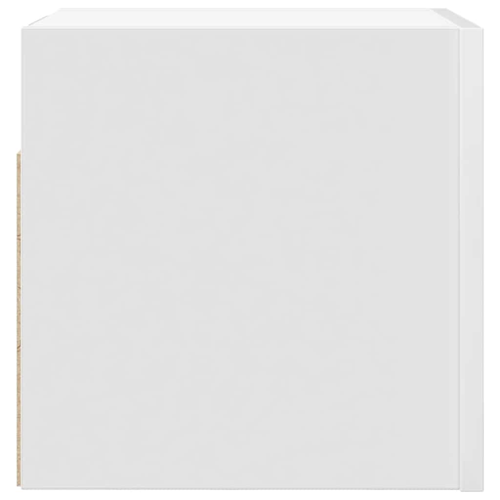 Vegghengt Tv-Benk Hvit 30,5X30X30 Cm
