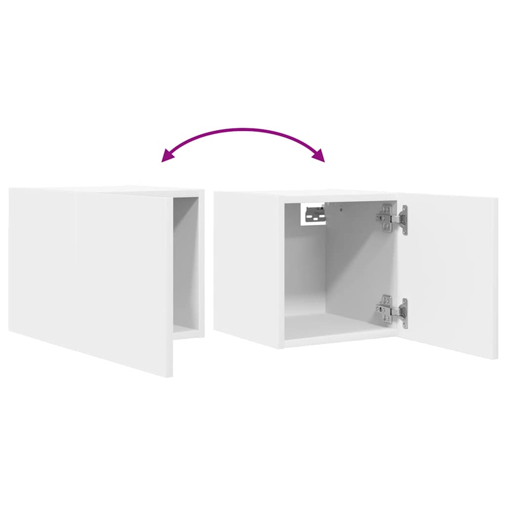 Vegghengt Tv-Benk Hvit 30,5X30X30 Cm
