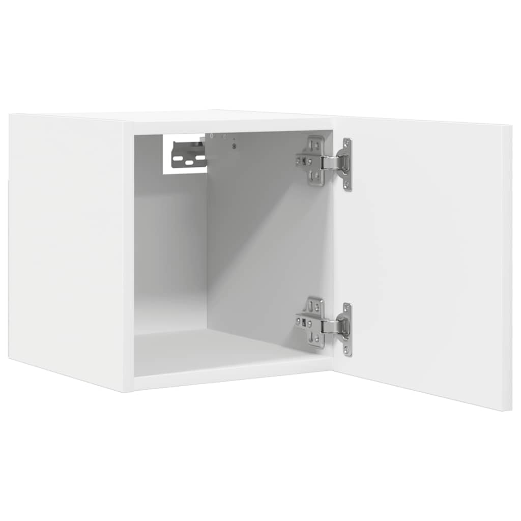 Vegghengt Tv-Benk Hvit 30,5X30X30 Cm