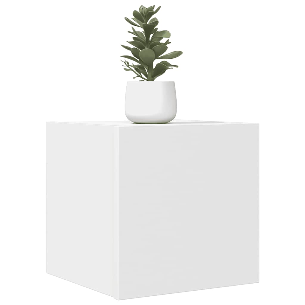 Vegghengt Tv-Benk Hvit 30,5X30X30 Cm