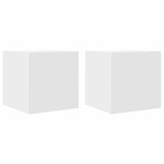 Vegghengte Tv-Benker 2 Stk Hvit 30,5X30X30 Cm