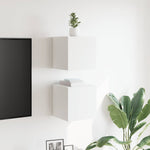Vegghengte Tv-Benker 2 Stk Hvit 30,5X30X30 Cm
