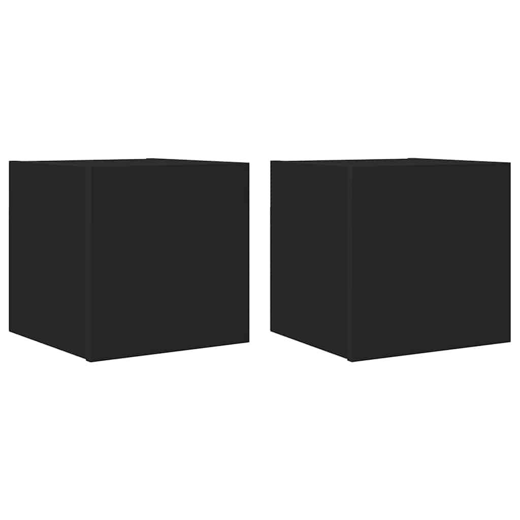 Vegghengte Tv-Benker 2 Stk Svart 30,5X30X30 Cm