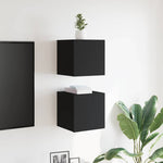 Vegghengte Tv-Benker 2 Stk Svart 30,5X30X30 Cm