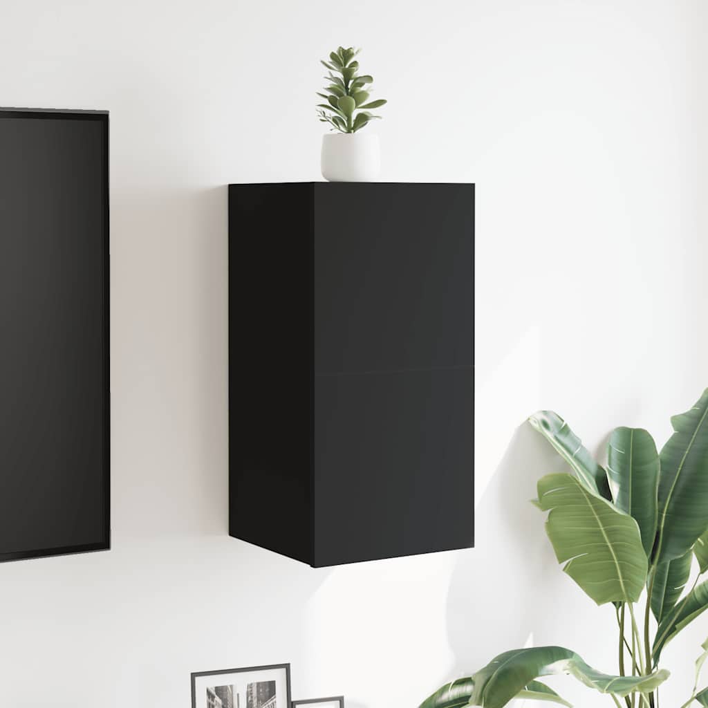 Vegghengte Tv-Benker 2 Stk Svart 30,5X30X30 Cm