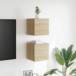 Vegghengte Tv-Benker 2 Stk Sonoma Eik 30,5X30X30 Cm
