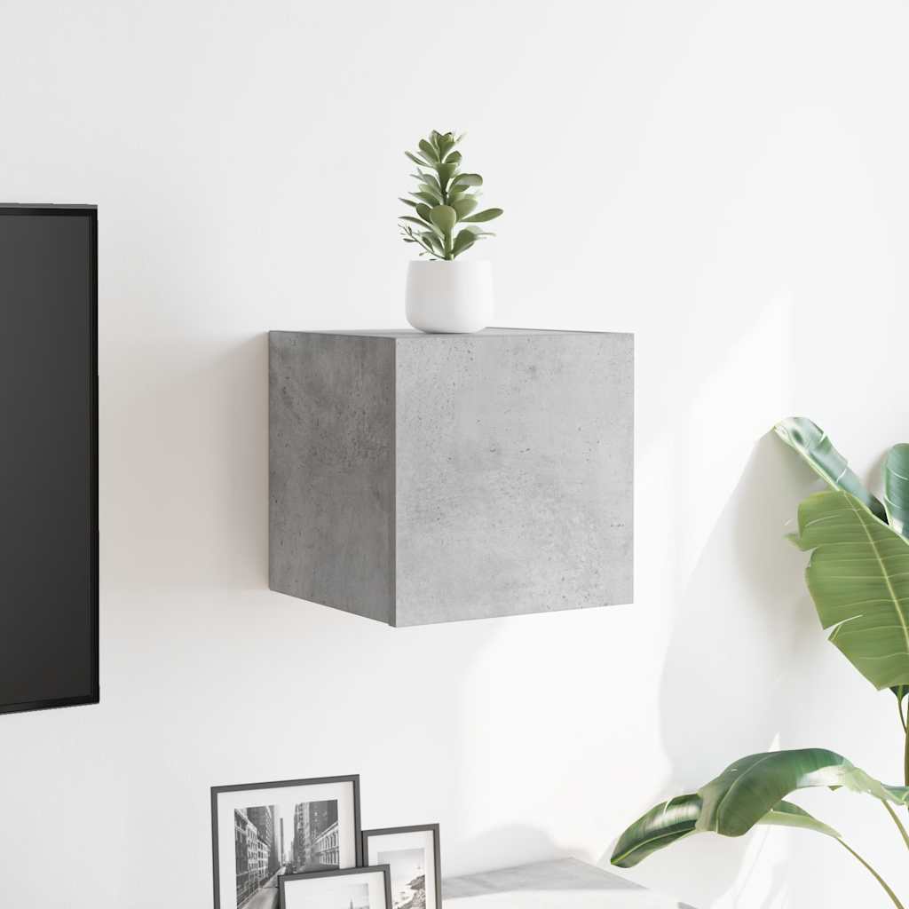Vegghengte Tv-Benk Betonggrå 30,5X30X30 Cm