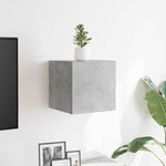 Vegghengte Tv-Benk Betonggrå 30,5X30X30 Cm