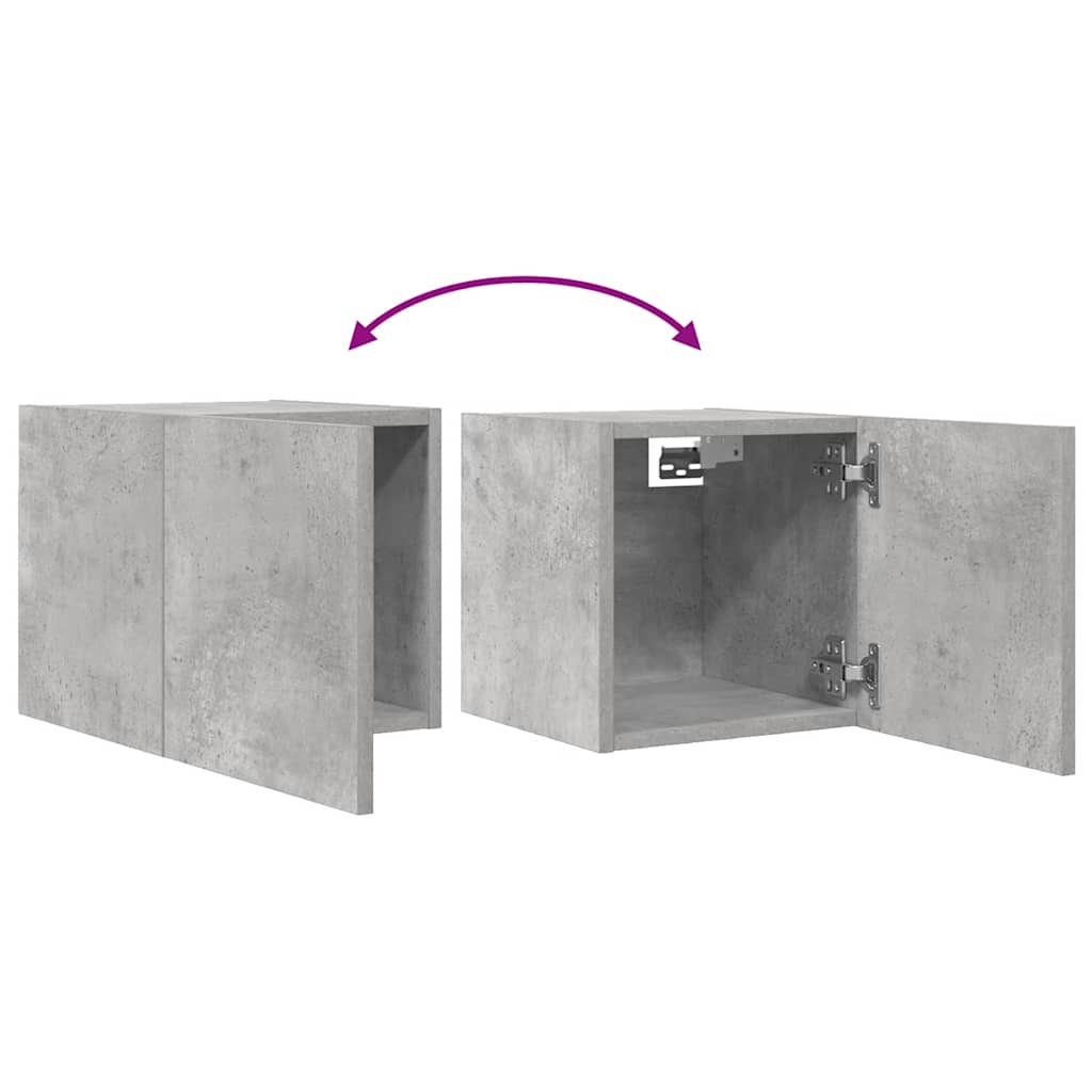 Vegghengte Tv-Benk Betonggrå 30,5X30X30 Cm