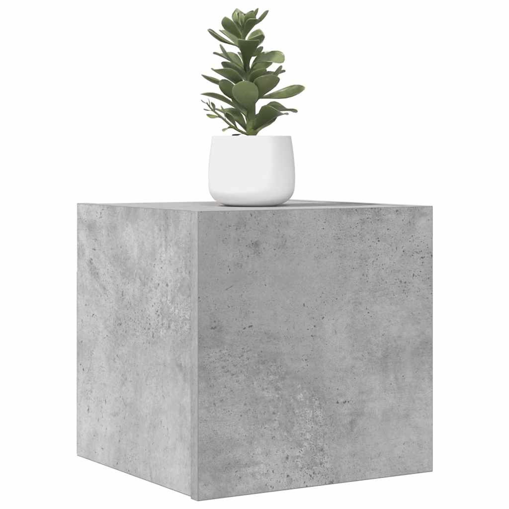 Vegghengte Tv-Benk Betonggrå 30,5X30X30 Cm