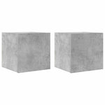 Vegghengte Tv-Benker 2 Stk Betonggrå 30,5X30X30 Cm