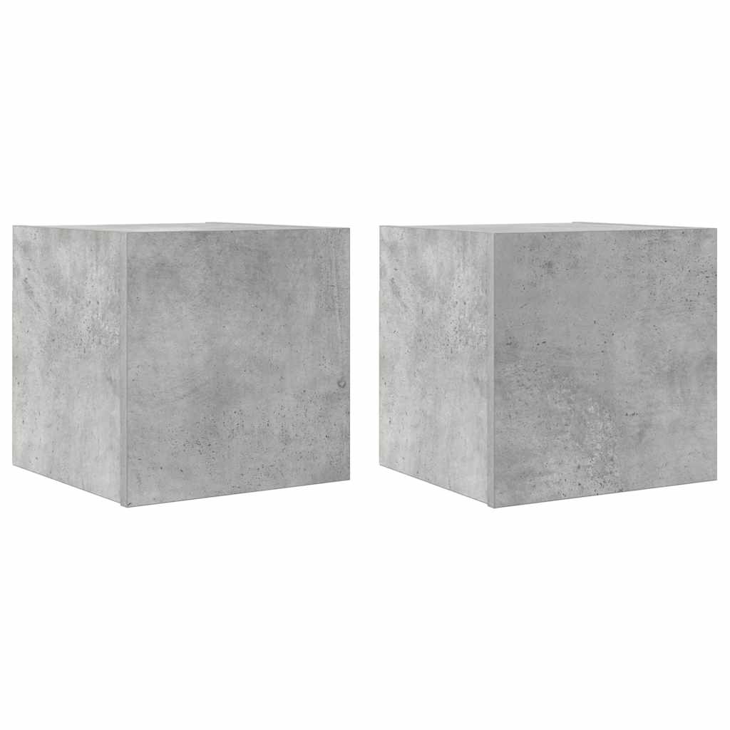 Vegghengte Tv-Benker 2 Stk Betonggrå 30,5X30X30 Cm