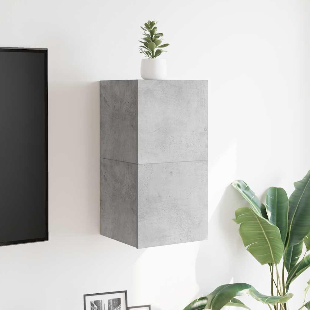Vegghengte Tv-Benker 2 Stk Betonggrå 30,5X30X30 Cm