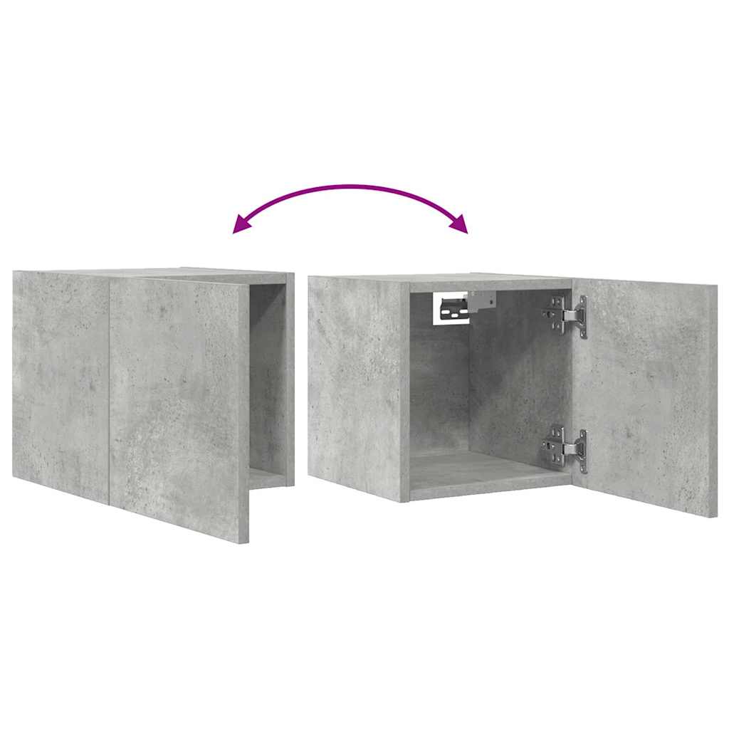 Vegghengte Tv-Benker 2 Stk Betonggrå 30,5X30X30 Cm