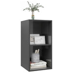 Vegghengt Tv-Benk Høyglans Grå 37X37X72 Cm Konstruert Tre
