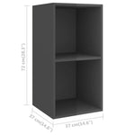 Vegghengt Tv-Benk Høyglans Grå 37X37X72 Cm Konstruert Tre