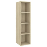 Vegghengt Tv-Benk Sonoma Eik 37X37X142,5 Cm Konstruert Tre