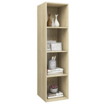Vegghengt Tv-Benk Sonoma Eik 37X37X142,5 Cm Konstruert Tre