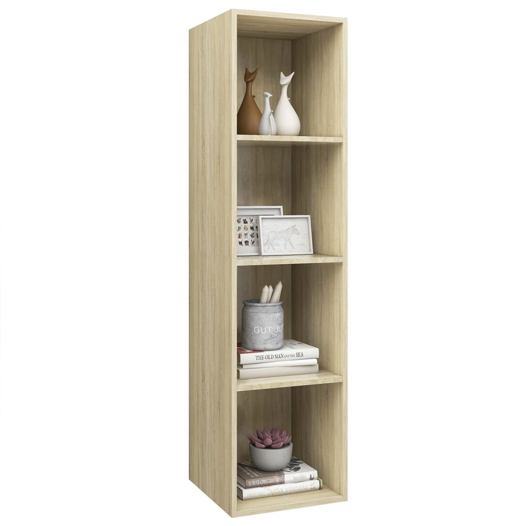 Vegghengt Tv-Benk Sonoma Eik 37X37X142,5 Cm Konstruert Tre