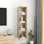 Vegghengt Tv-Benk Sonoma Eik 37X37X142,5 Cm Konstruert Tre