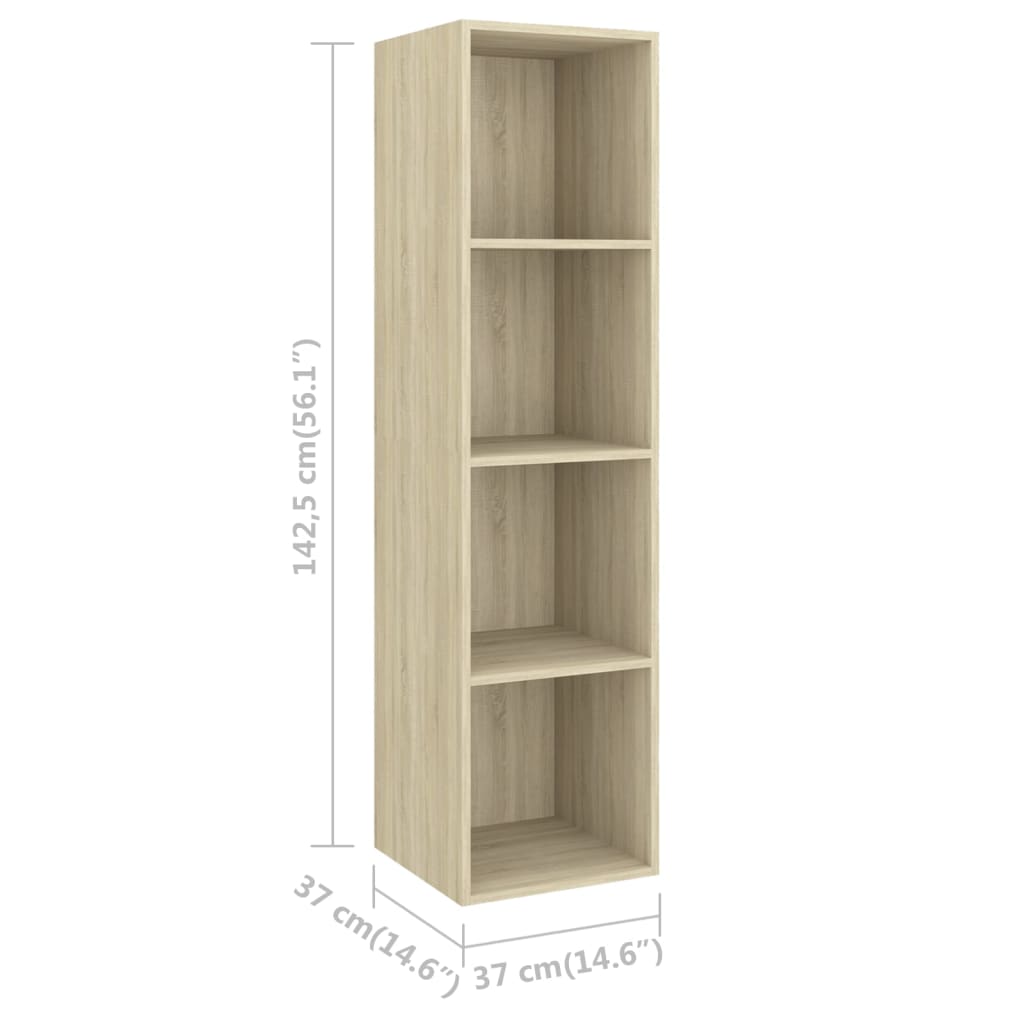 Vegghengt Tv-Benk Sonoma Eik 37X37X142,5 Cm Konstruert Tre