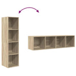 Vegghengt Tv-Benk Sonoma Eik 37X37X142,5 Cm Konstruert Tre
