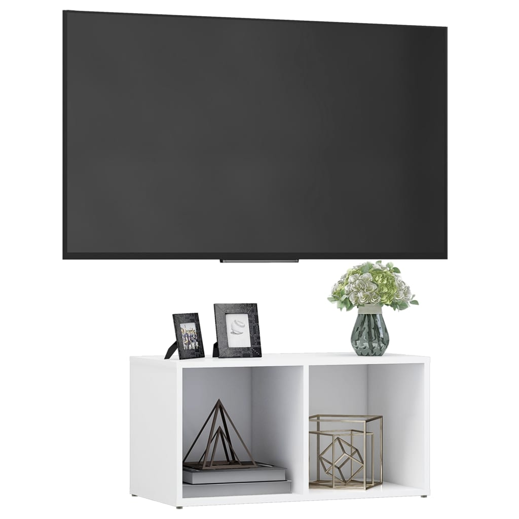 Tv-Benk Hvit 72X35X36,5 Cm Konstruert Tre