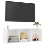 Tv-Benk Hvit 107X35X37 Cm Konstruert Tre
