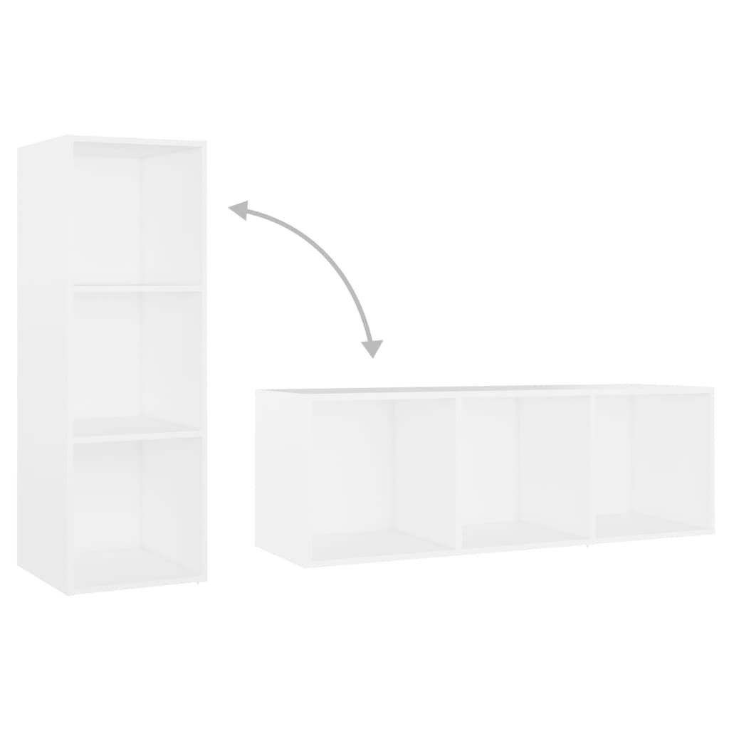 Tv-Benk Hvit 107X35X37 Cm Konstruert Tre