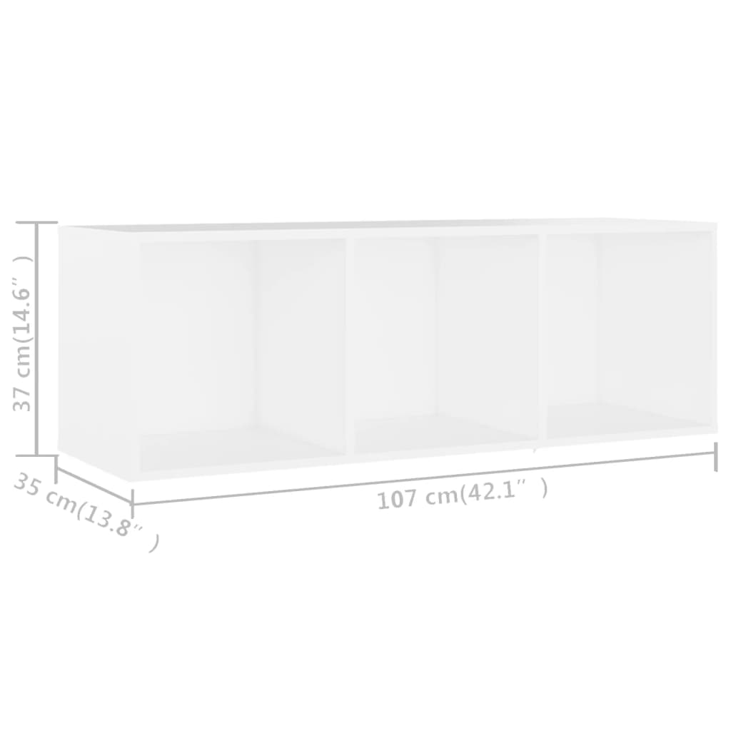 Tv-Benk Hvit 107X35X37 Cm Konstruert Tre