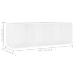Tv-Benk Hvit 107X35X37 Cm Konstruert Tre