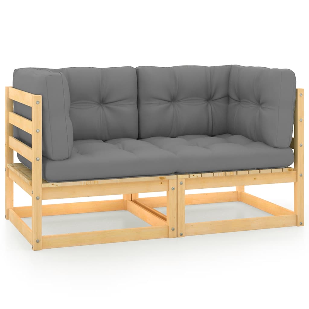 Hagesofa Med Puter 2 Seter Heltre Furu