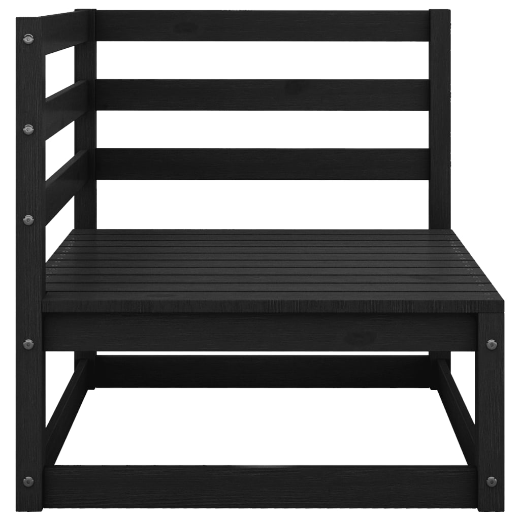 Hagesofa 2-Seters Med Puter Svart Heltre Furu