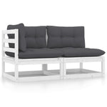 Hagesofagruppe Med Puter 2 Deler Hvit Heltre Furu