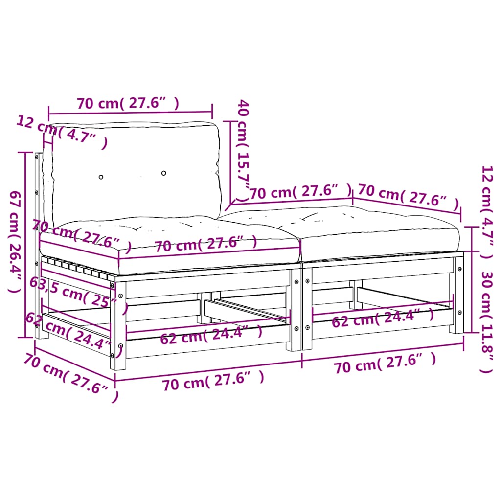 Hagesofagruppe Med Puter 2 Deler Hvit Heltre Furu